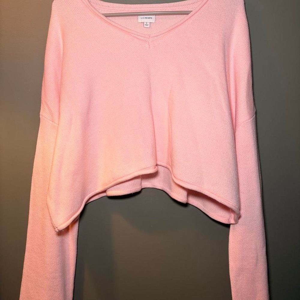 Pink cropped sweater